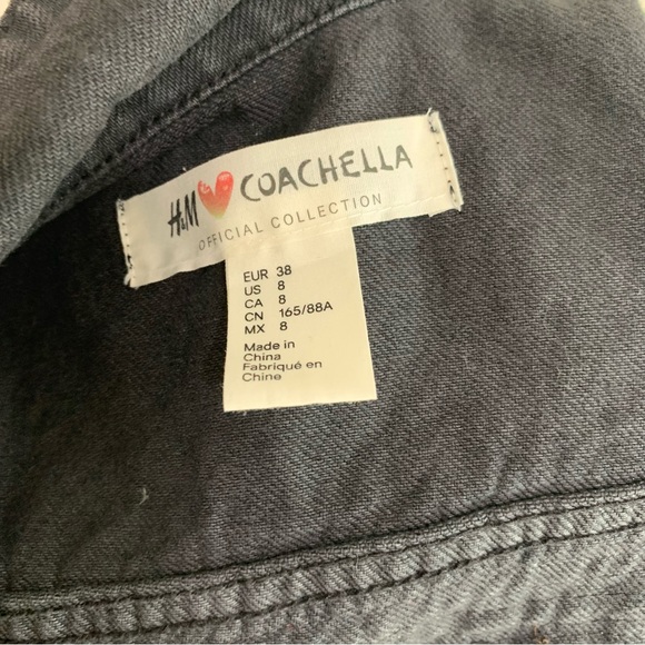 H&M Coachella Official Collection Denim Raw Hem Embroidered Vest - Picture 8 of 10